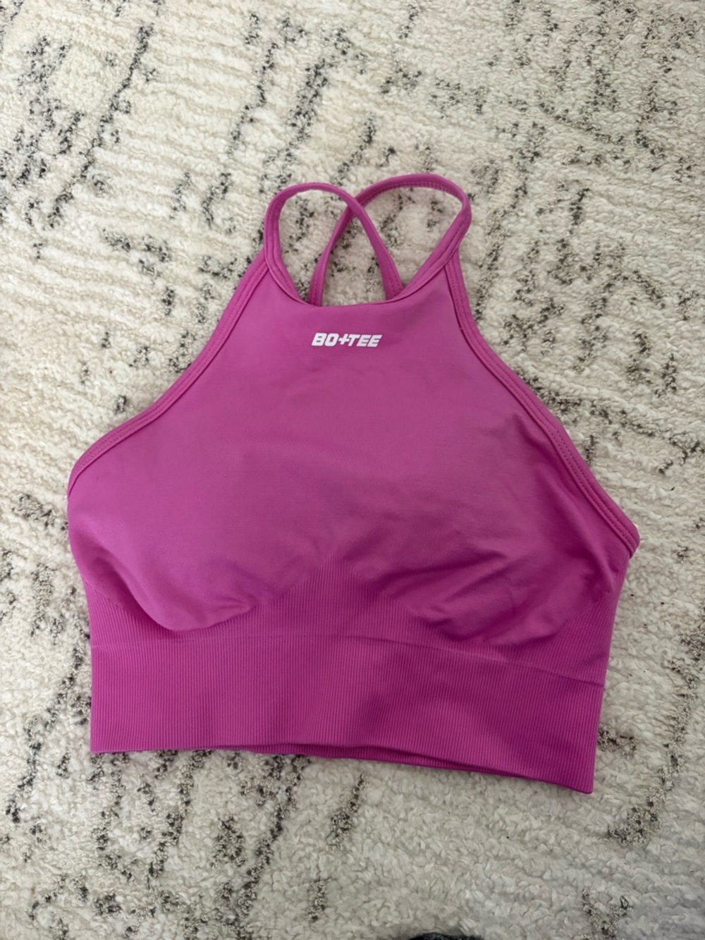BO+TEE Women's High Neck Sports Bralette in Magenta